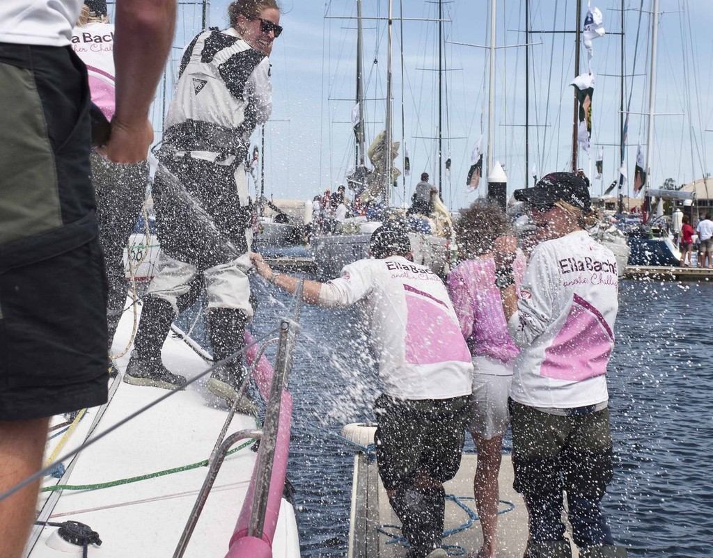 Jessica Watson receives a dunking from fellow crew member Will Broughton. Credit ROLEX-Kurt Arrigo.jpg	Jessica Watson receives a dunking from fellow crew member Will Broughton - Rolex Sydney Hobart Yacht Race 2011 ©  Rolex/ Kurt Arrigo http://www.regattanews.com